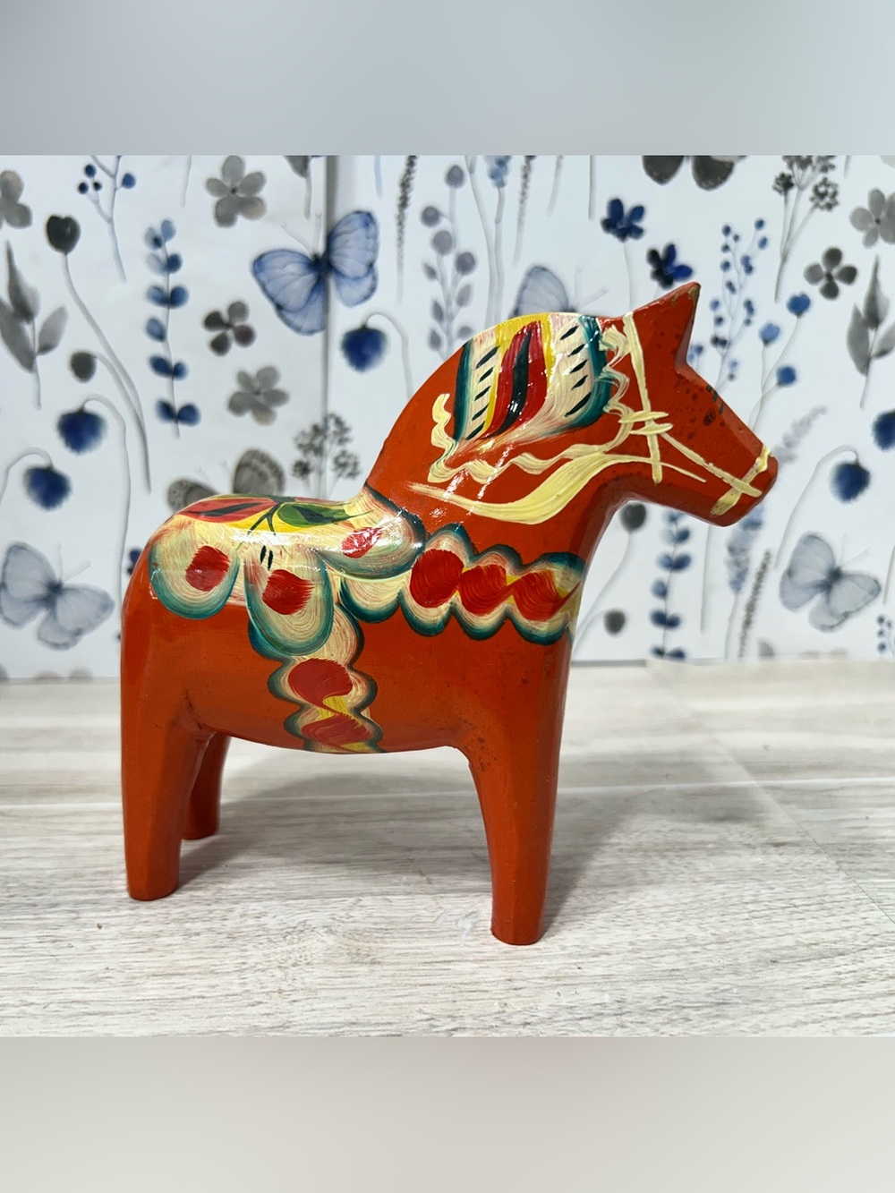 Vintage G.A. Olsson Dala Horse Sweden Hand Painted Folk Art